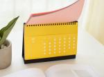 Colorful Paper Desk Wall Calendar Multi Functional With Storage Money Inner