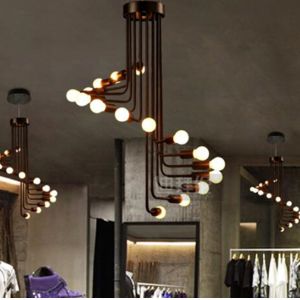 Buy cheap Black Staircase Pendant Lamp Multiple Retro lustre Led loft Pendant Lamp Home E27 spider lamp(WH-VP-98) from wholesalers
