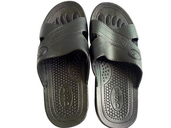 Anti static ESD Slipper Cross Type SPU Material Color Blue Black White w/ESD Logo
