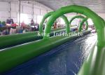 PVC Tarpaulin Inflatable Slip Slide 300m Long Double Lanes Inflatable Water City