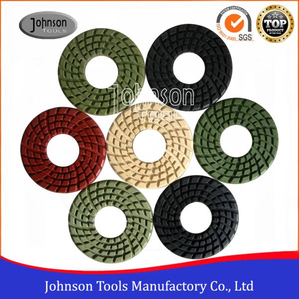 Quality Good Flexibility 4 Inch Diamond Stone Polishing Pads With Big Center Hole for sale