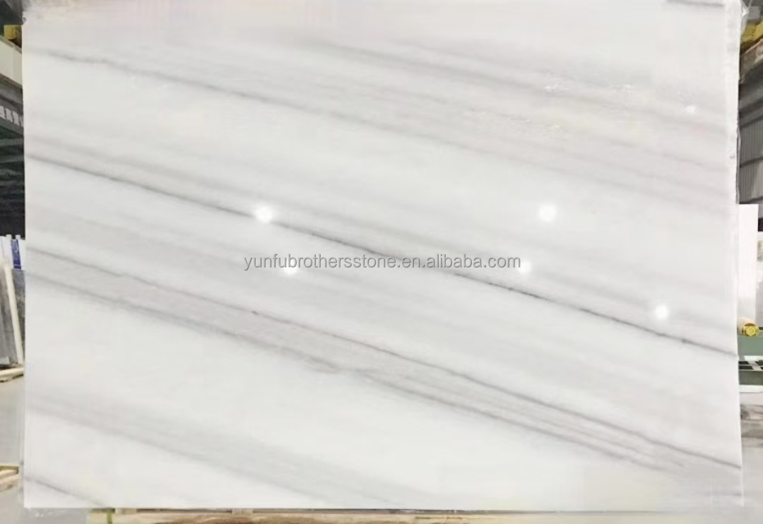Hotel Design Style Modern White Marble TV Wall Board Panel for Home Renovation Project