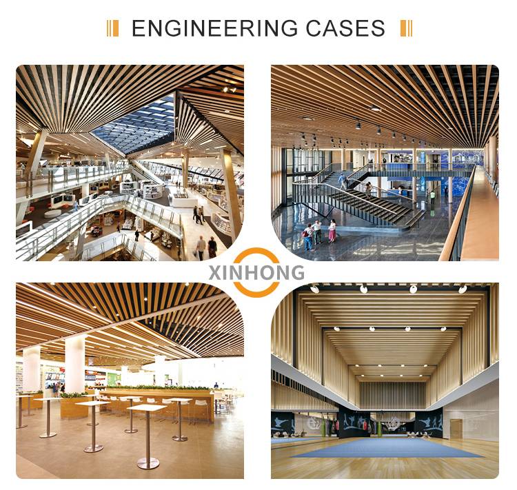 U Shaped Aluminum Cube Custom Sizes Wooden Acp Panel PE Coating