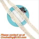 Vintage Crochet Lace trim with Pom Poms cotton lace fabric trimming for costume