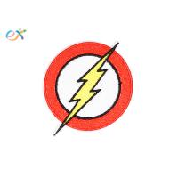 Buy cheap Lightning Logo Custom Embroidered Patches , Twill Background Embroidered Fabric product