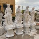 Four Seasons Marble Statues Life Size Greek Goddess Stone Sculpture White