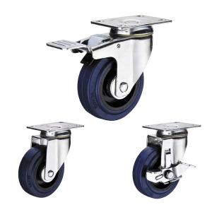 Wholesale 90kg Loading 125mm Rubber Swivel Caster Wheels For Warehouse Trolleys from china suppliers
