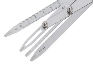China Semi Permanent  Makeup Artist Helper 4 Prong Stainless Steel Golden Mean Calipers With Precise Calibration on sale