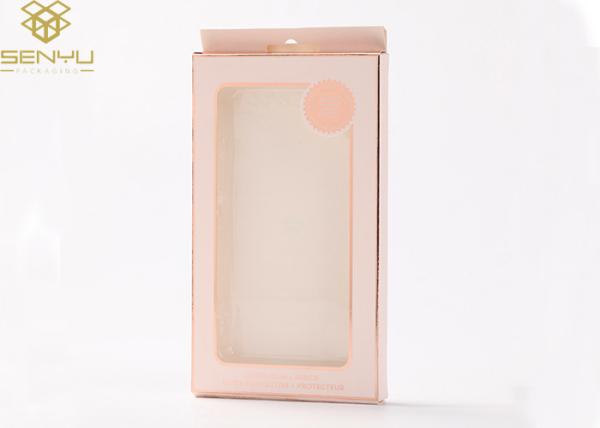 Buy cheap Pink 1500gsm Cardboard Phone Case Packaging Box With Window from wholesalers