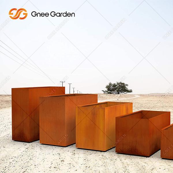 Buy cheap Metal Bending Rusty Corten Steel Planter Box In The Outdoor Patio from wholesalers