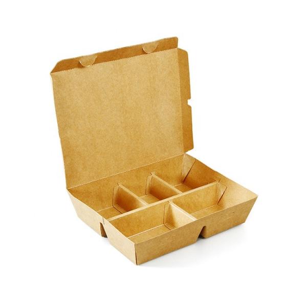 Buy cheap Disposable Take Away Folded Compartment Paper Bento Lunch Box For Fast Food from wholesalers