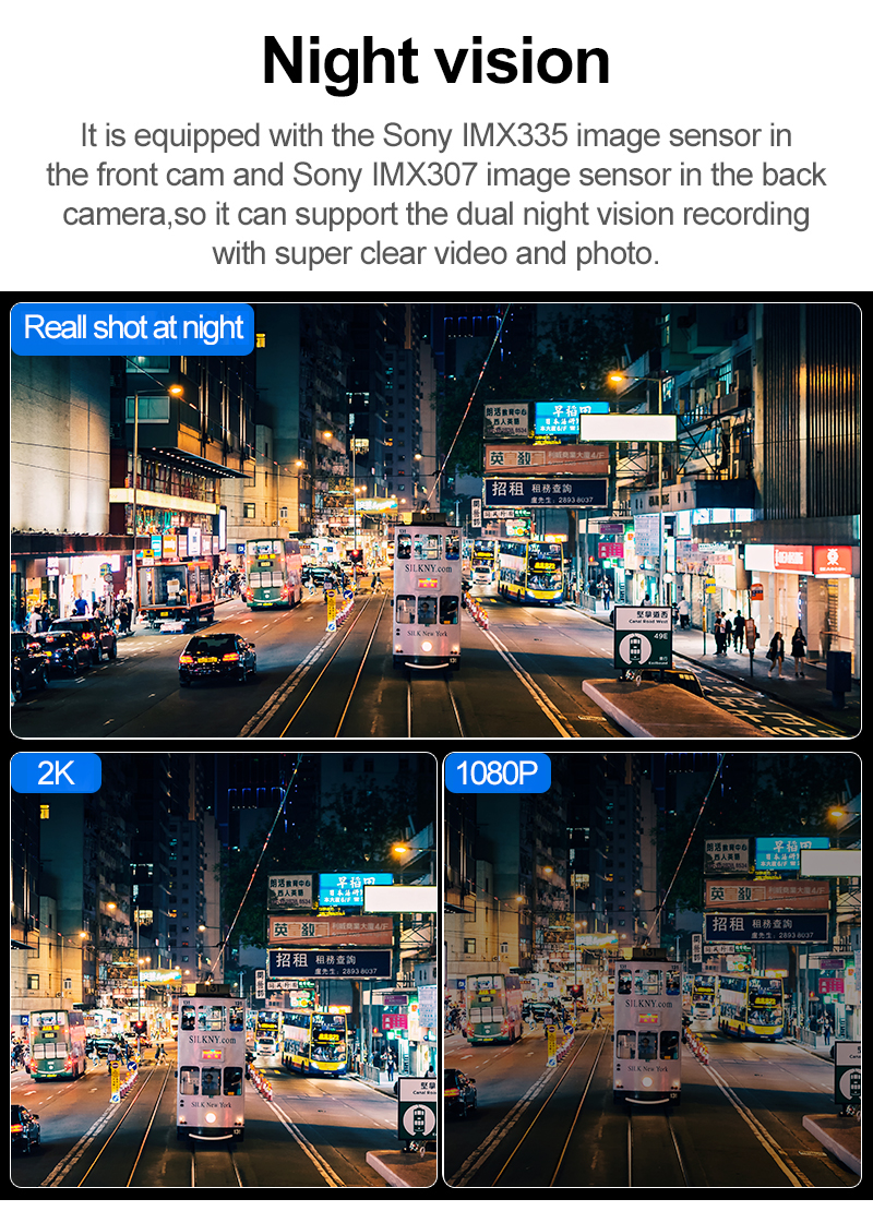 Wide Angle DVR 12 Inch 1440P 2K Dash Camera FHD Rear View Mirror