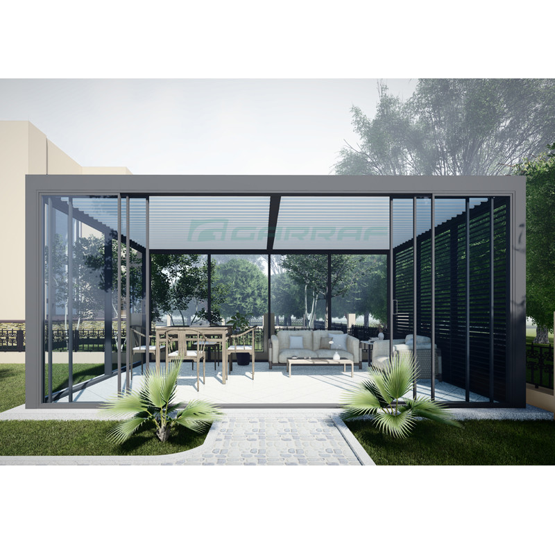 3×4m Terrace Roof Rainproof Automatic Sun Shade Louver Outdoor Pergola