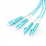 8F MPO MTP To LC Aqua OM3 100G Data Center Solution Mpo Fiber Cable
