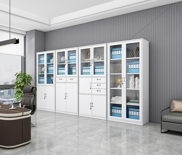 Modern White Office Furniture Filing Cabinet with Multi-drawer Steel Storage and Lock