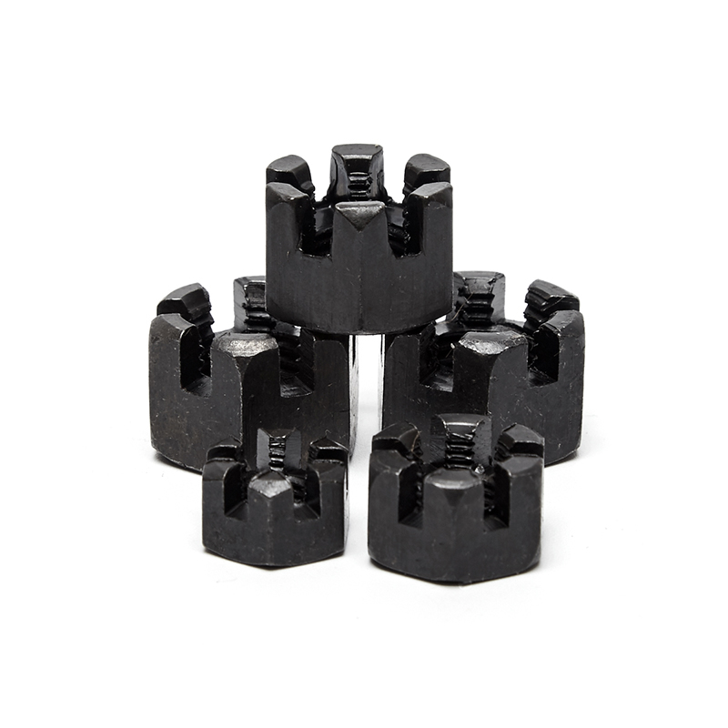 Precision Nonstandard Parts OEM Service Fine Toothed Slotted Nut Black Finish