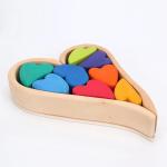 Nordic Jenga Wooden Rainbow Stacking Natural Wooden Building Blocks