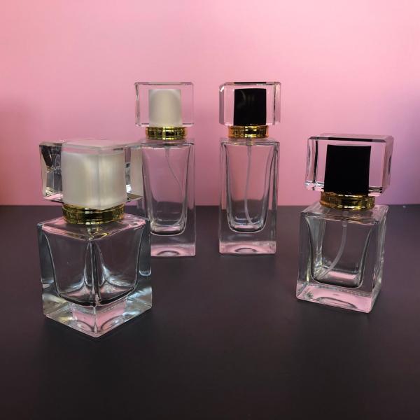 Buy cheap 30ML Perfume Subpackage Bottle 50ML Spray Acrylic Cap Square Glass from wholesalers