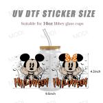 Mickey Design Halloween UV DTF Cup Wraps For Glass Tumblers Transfers