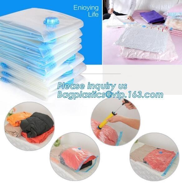 vacuum storage bag set, plastic nylon pe vac bag for travel, clothes storage