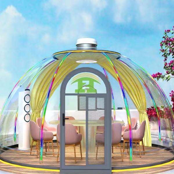 Buy cheap Hot Sale Modern Style Dome-shaped Outdoor Mobile Starry Bubble House Green PC Steel Container Houses Villa Hotel Park from wholesalers