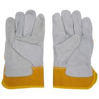 Buy cheap Safety Working Leather Gloves Washable Yellow Split Cowhide Work Gloves product