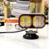 Buy cheap 9-85V Red Devil Eyes 8 Eyes White Yellow Dual Color Aluminum Mini Driving Lights for Motorcycle Headlight Fog Lights for Bike from wholesalers