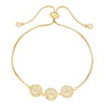 ODM Pull Out 14k Gold Jewelry Smile Face Zircon Charm Bracelet