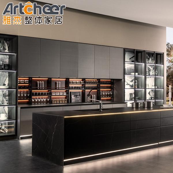 Customized Size Wood Kitchen Cabinet Sets with Soft Close Hinges in Cebu