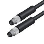 M5 Waterproof 3 Pin Male Female Connector Left / Right Angle Molding Cable