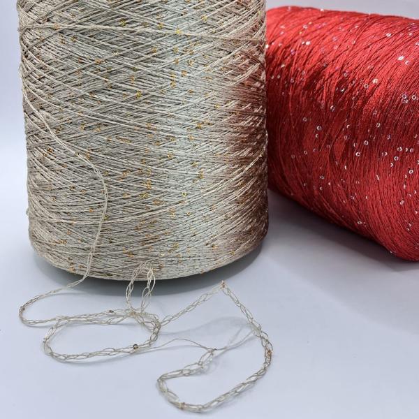 Buy cheap 3MM 6MM Sequin Yarn 100% Paillette Mercerized Cotton Sequin Knitting Yarn 192 Colors from wholesalers