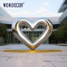 Buy cheap Large outdoor square modern abstract geometric hollow heart-shaped stainless steel sculpture from wholesalers