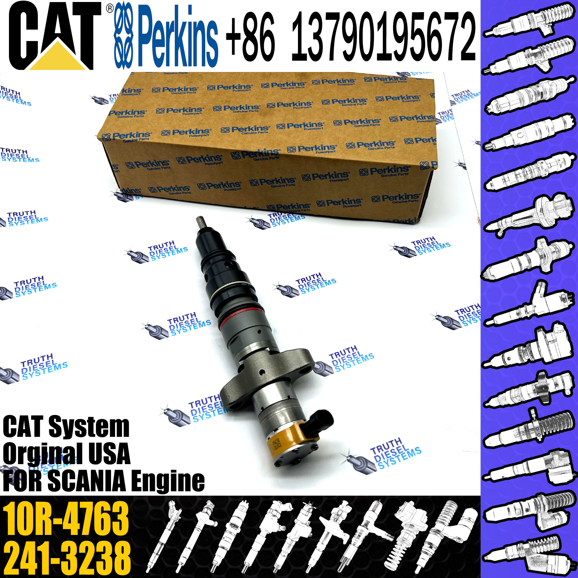 fuel injector 263-8218 387-9427 238-8091 241-3239 328-2582 10R-4761 10R-4763 for C7 336GC Excavator