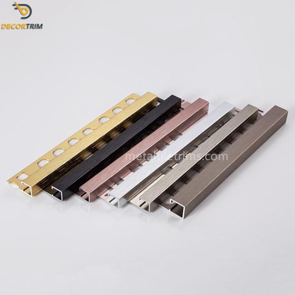 Buy cheap Metal Aluminium 10mm Square Edge Tile Trim For Tile Edging Protection from wholesalers