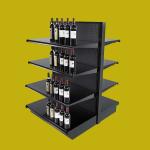 Factory custom color size metal black liquor store shelving