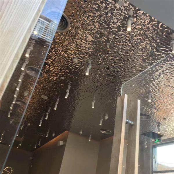 Quality decorative stainless steel sheet embossed water ripple sheet for ceiling panel or wall cladding for sale