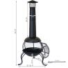 Buy cheap Outdoor Patio Backyard Garden Camping Steel Wood Burning Firepit with Rain Cap Poker Black from wholesalers
