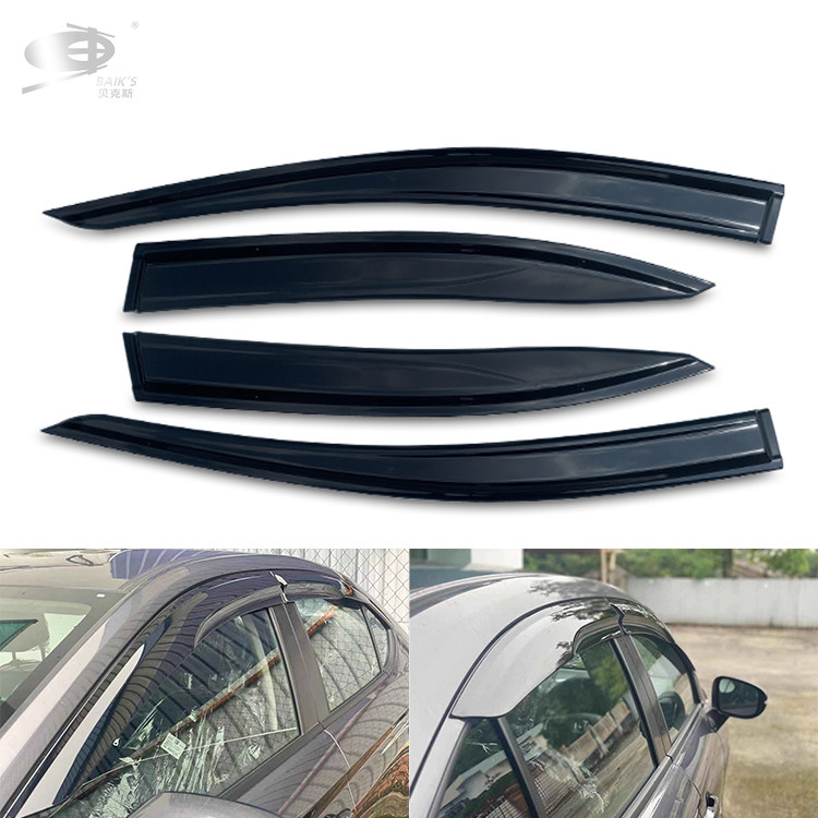 Dark Smoke Custom Rain Guards , Side Window Vents For Cars