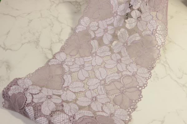 Buy cheap lilac Lingerie Lace Trim symmetric botanical thin Lightweight For Multipurpose from wholesalers