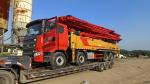 Red Concrete Pump Truck 56m Truck Mounted Pump Heavy Equipment Concrete Boom