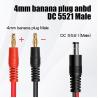 Buy cheap 12v DC 5.5mm X 2.1mm Male to 4mm Banana Plugs Cable from wholesalers