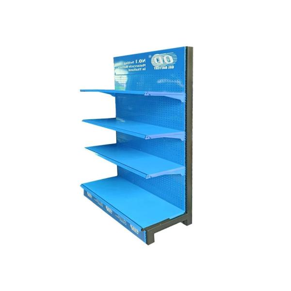 Buy cheap Blue Shelf Factory Price single side steel supermarket shelves from wholesalers