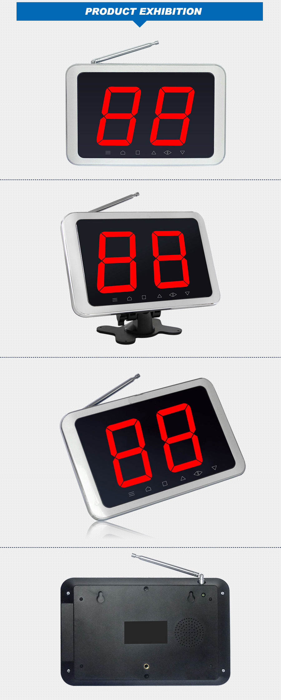 smart wireless restaurant table call waiter paging system long range receiver pager