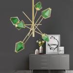 Modern LED Spiral Gold LED Pendant Light Lighting Green living room chandelier