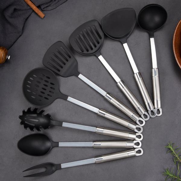 Buy cheap Kitchen tools utensils set with Nylon head Stainless steel handle fork ladle sollted turner Pasta Server from wholesalers