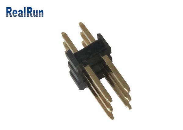 Buy cheap 3.0A 6P Male DIP Pin Header Black PA6T Brass 2.54mm Pitch Double Straight from wholesalers