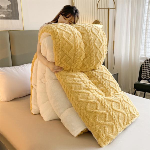 Buy cheap Customized Color Thickened Warm Lamb Fleece Quilt for Sustainable Chemical Fiber Quilt from wholesalers