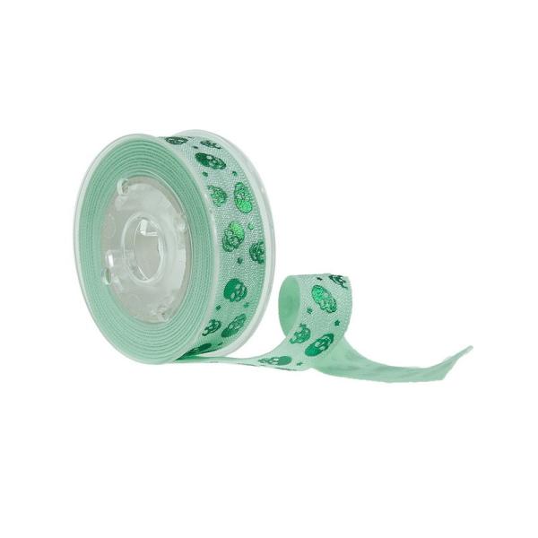 Buy cheap Small Size Green Printed Elastic Ribbon Skull Printing Tear Proof Portable from wholesalers