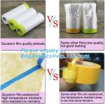 4m*5m plastic cover sheet for furniture, Taped clear HDPE plastic masking film,