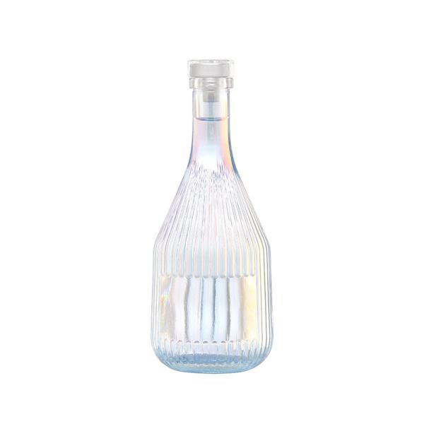 Personalized Ice Crack Glass Kaleidoscope Neon Crystal Glass Wine Bottle Set for